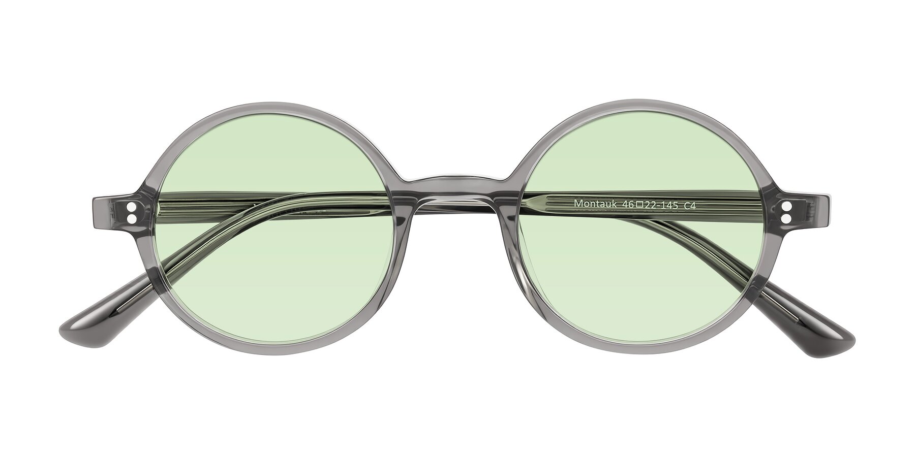 Folded Front of Montauk in Gray with Light Green Tinted Lenses