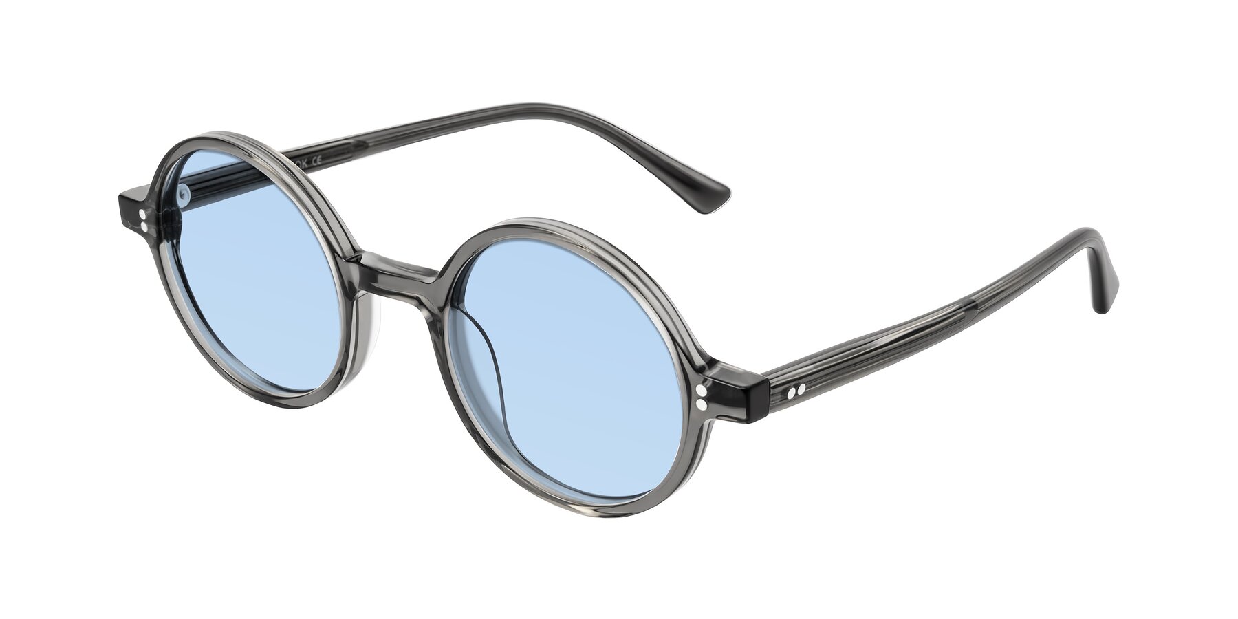 Angle of Montauk in Gray with Light Blue Tinted Lenses