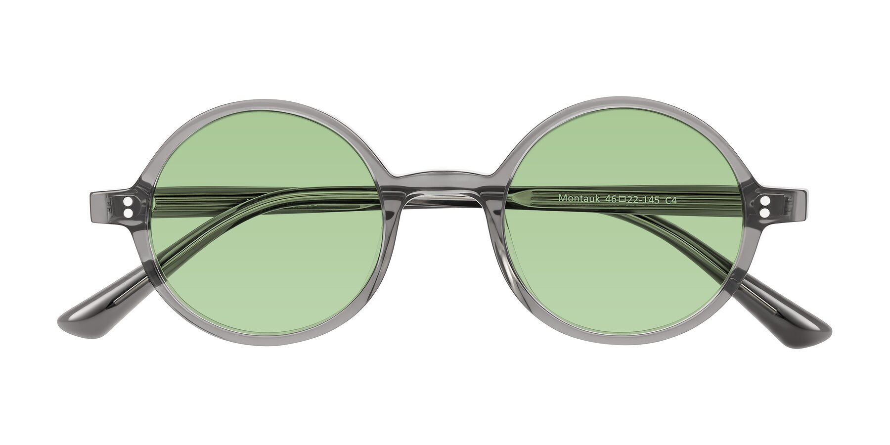 Folded Front of Montauk in Gray with Medium Green Tinted Lenses