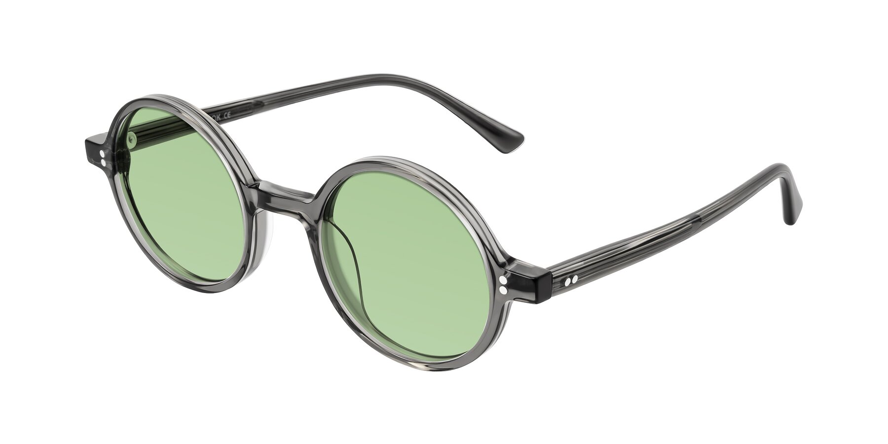 Angle of Montauk in Gray with Medium Green Tinted Lenses
