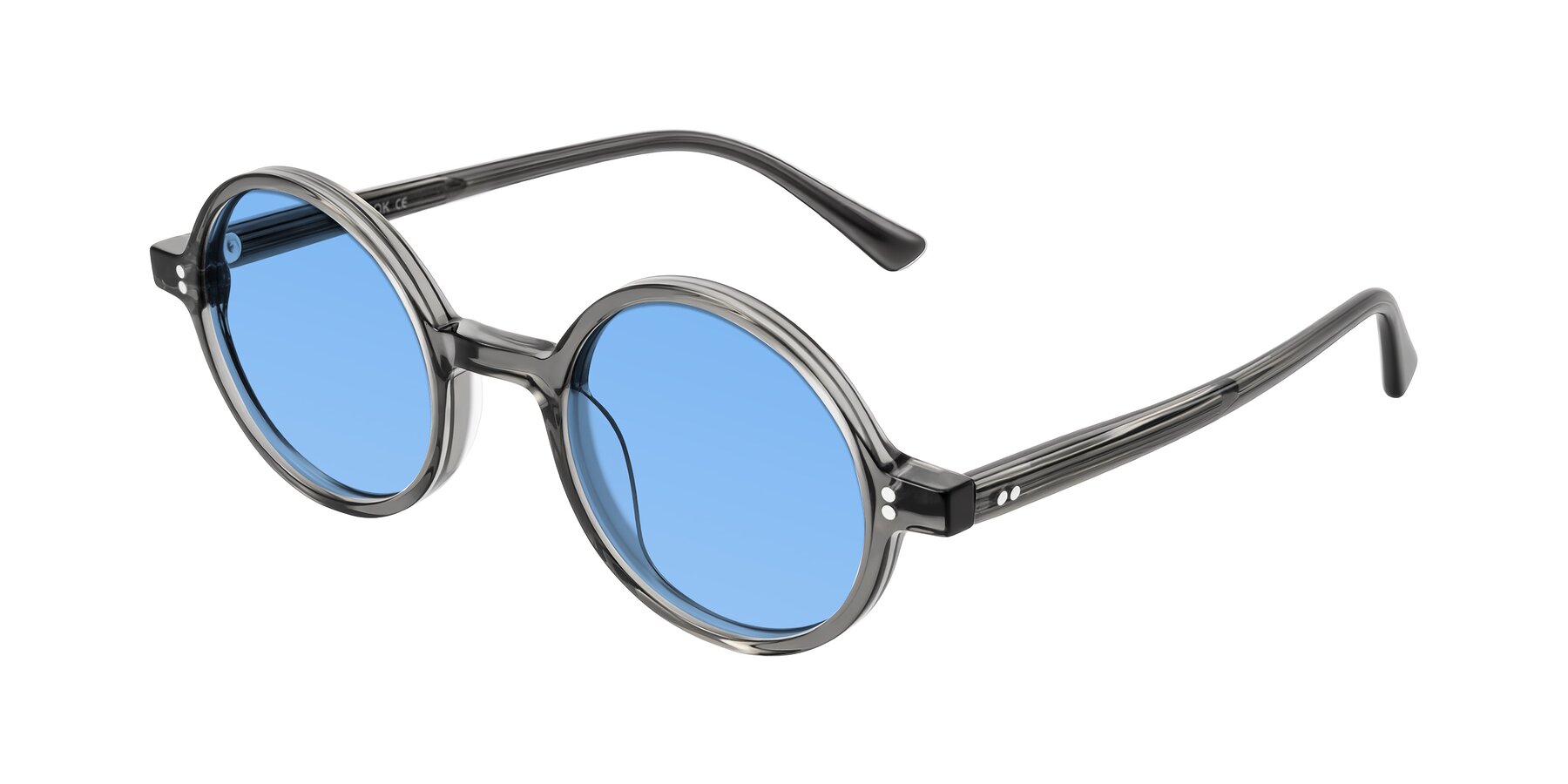 Angle of Montauk in Gray with Medium Blue Tinted Lenses