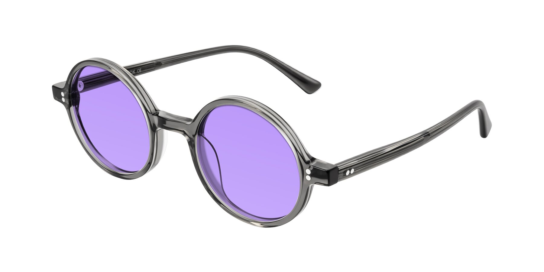Angle of Montauk in Gray with Medium Purple Tinted Lenses