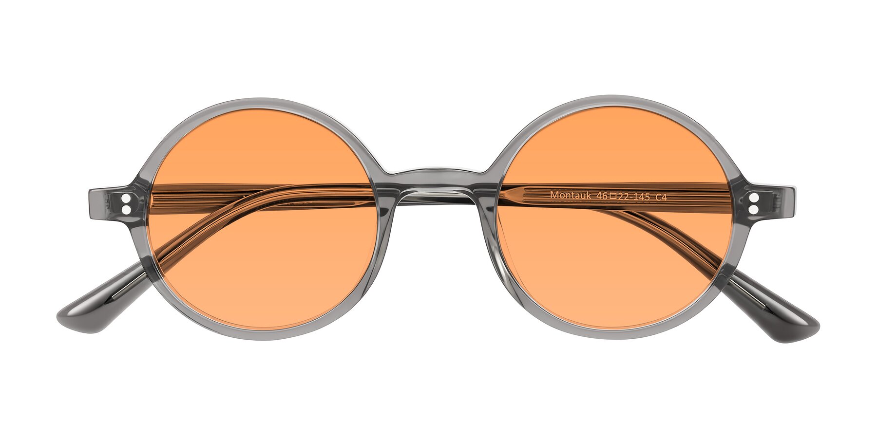 Folded Front of Montauk in Gray with Medium Orange Tinted Lenses