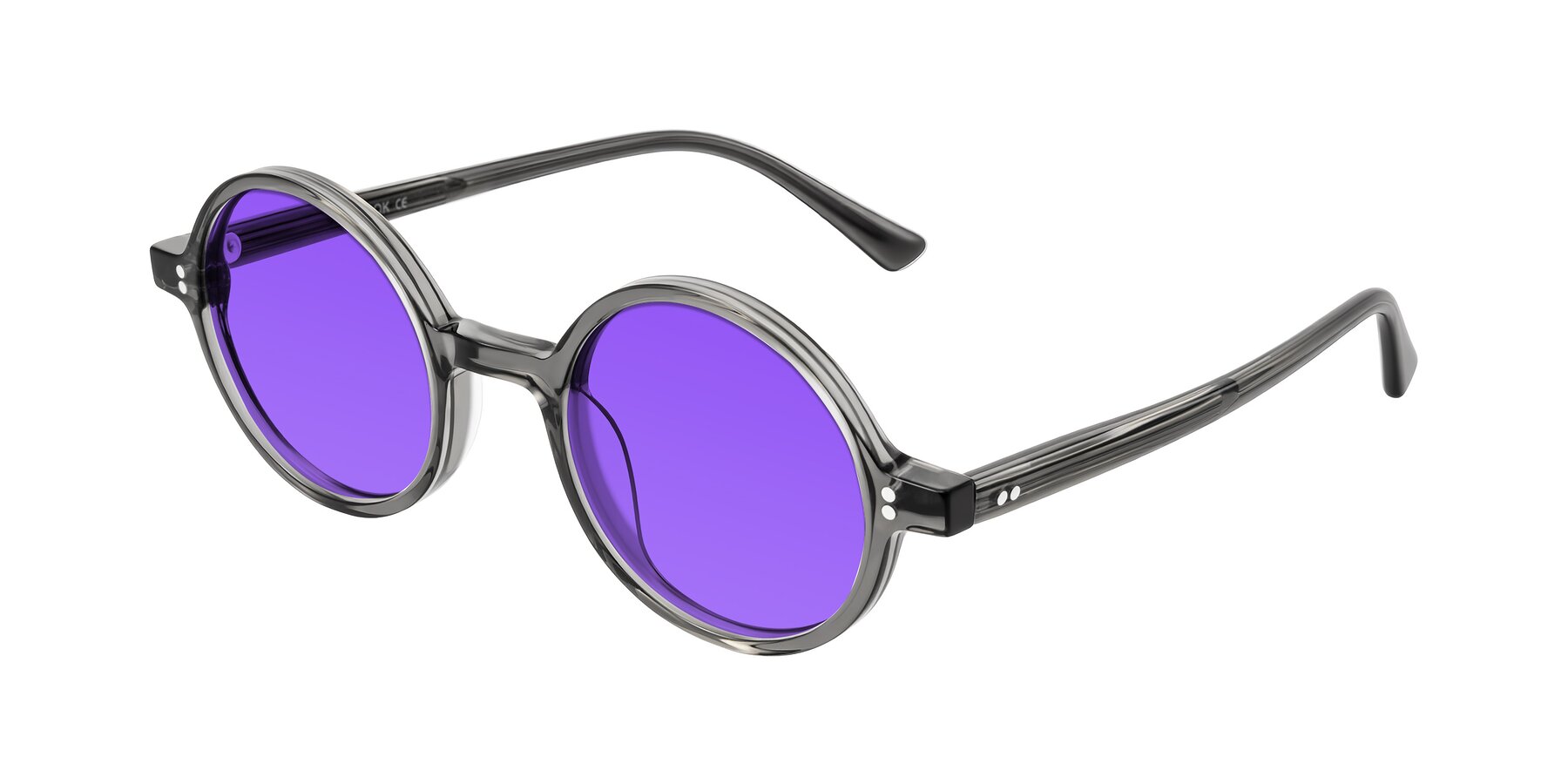 Angle of Montauk in Gray with Purple Tinted Lenses