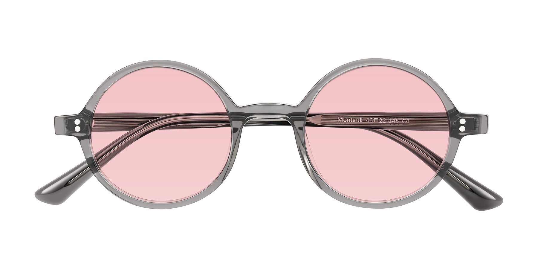 Folded Front of Montauk in Gray with Light Garnet Tinted Lenses