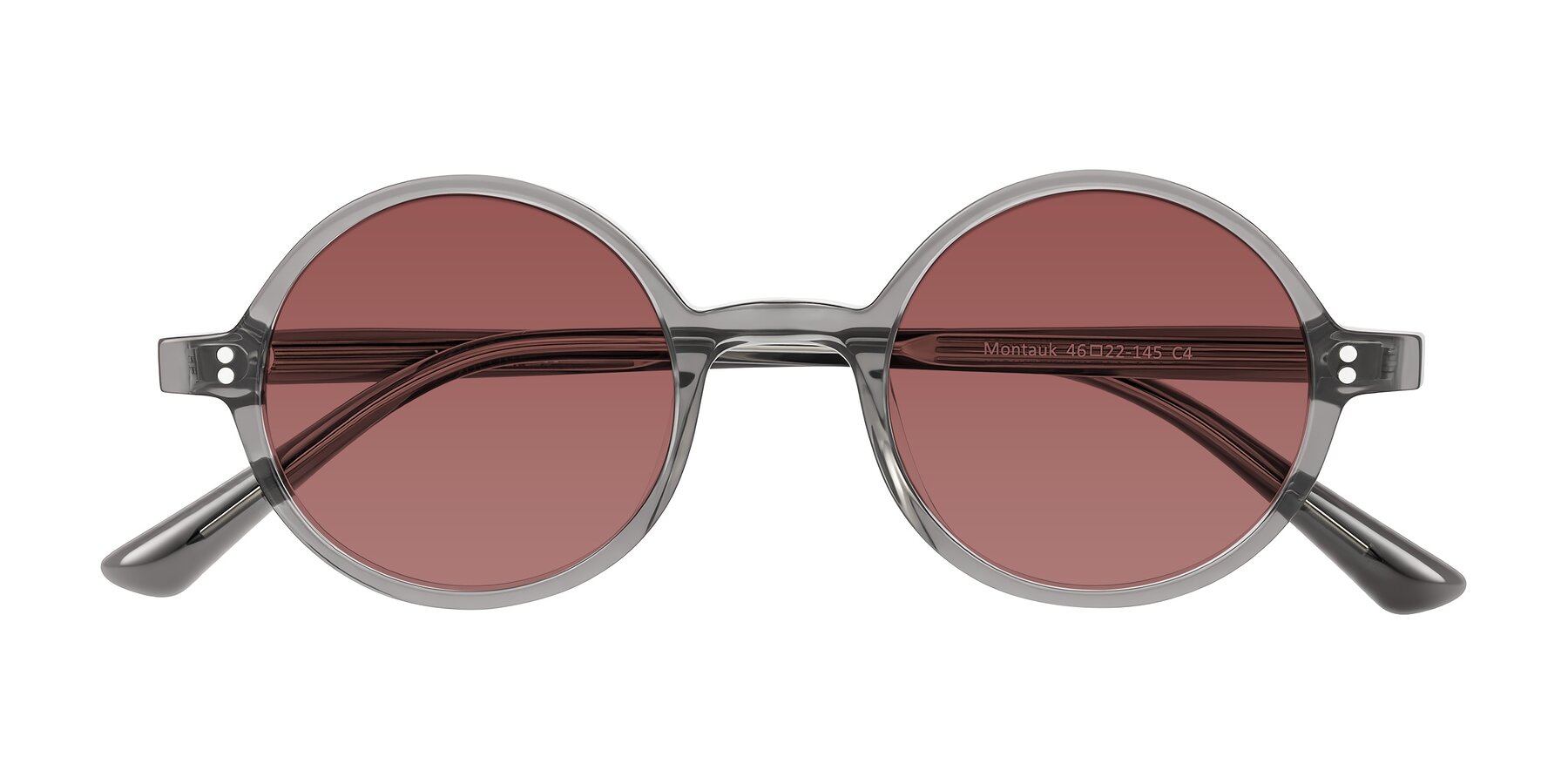 Folded Front of Montauk in Gray with Garnet Tinted Lenses