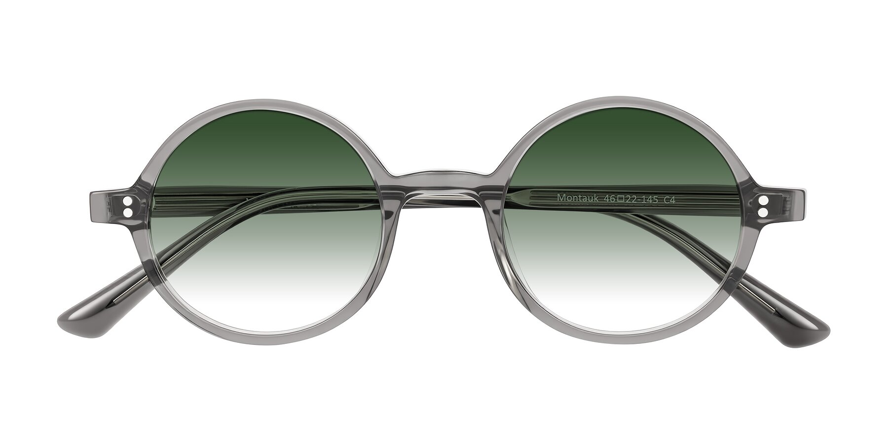 Folded Front of Montauk in Gray with Green Gradient Lenses