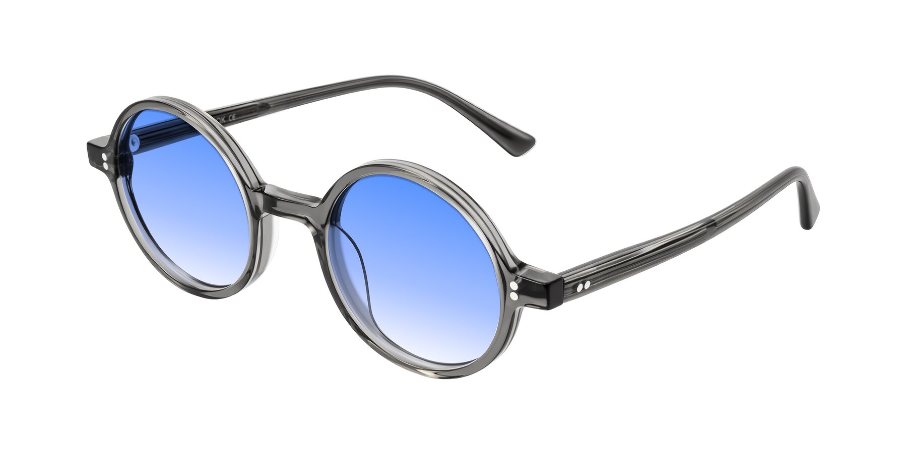 Angle of Montauk in Gray with Blue Gradient Lenses