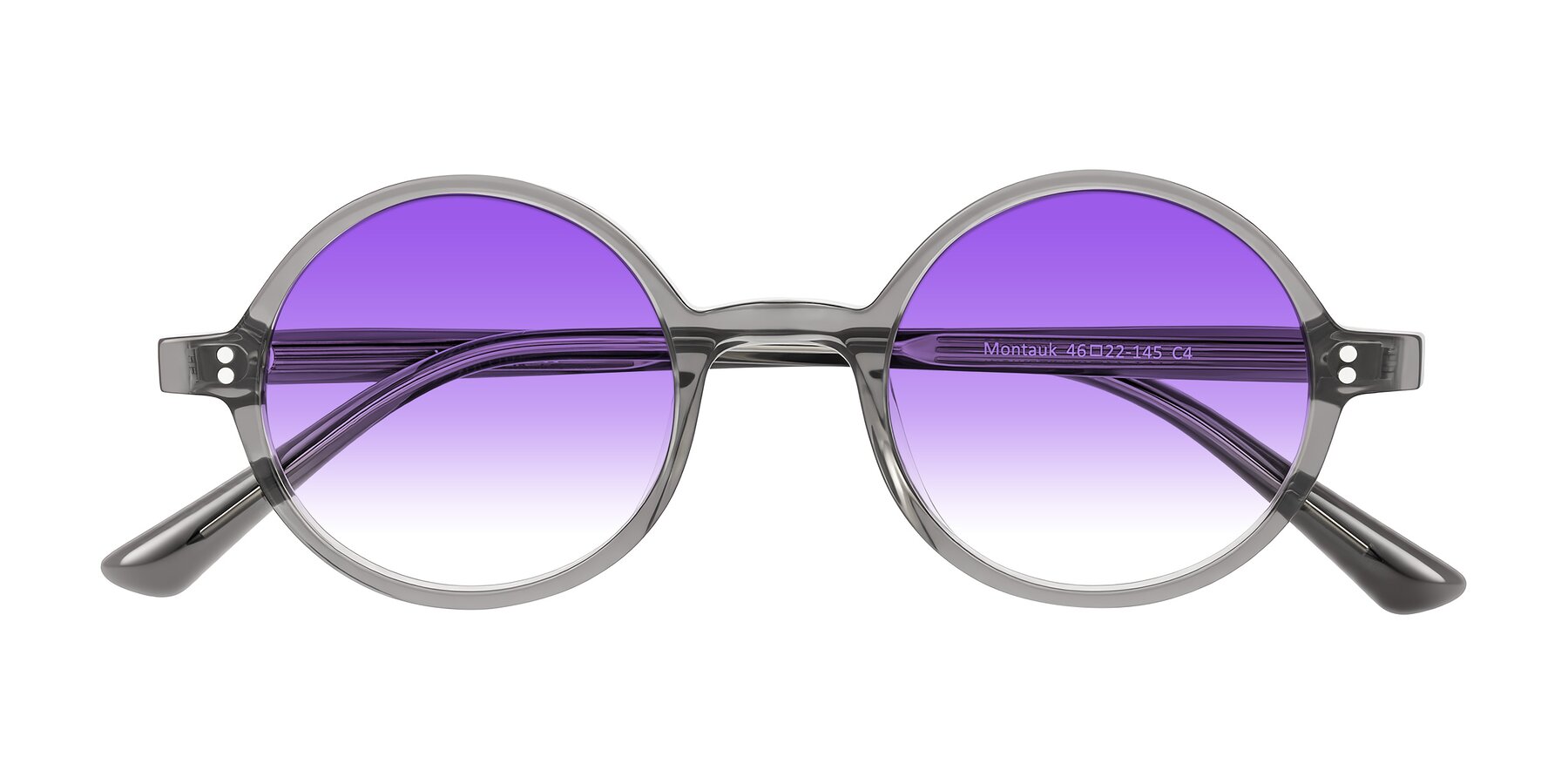 Folded Front of Montauk in Gray with Purple Gradient Lenses