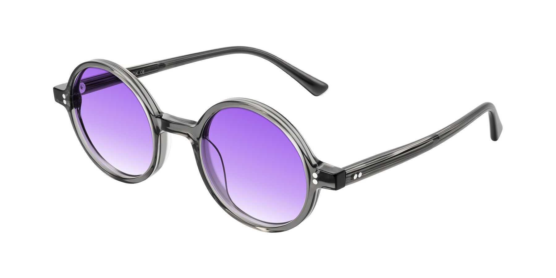 Angle of Montauk in Gray with Purple Gradient Lenses