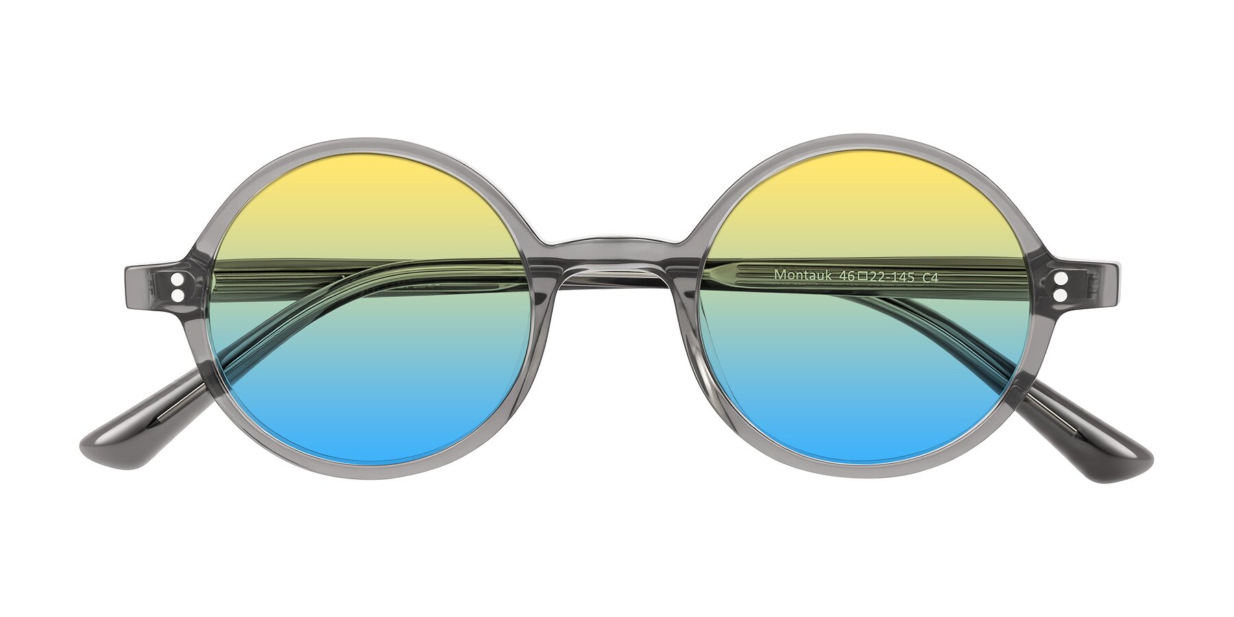 Folded Front of Montauk in Gray with Yellow / Blue Gradient Lenses