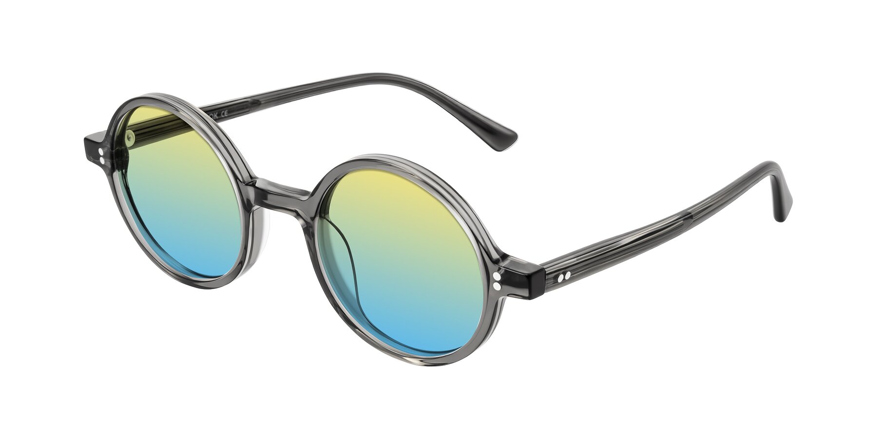 Angle of Montauk in Gray with Yellow / Blue Gradient Lenses