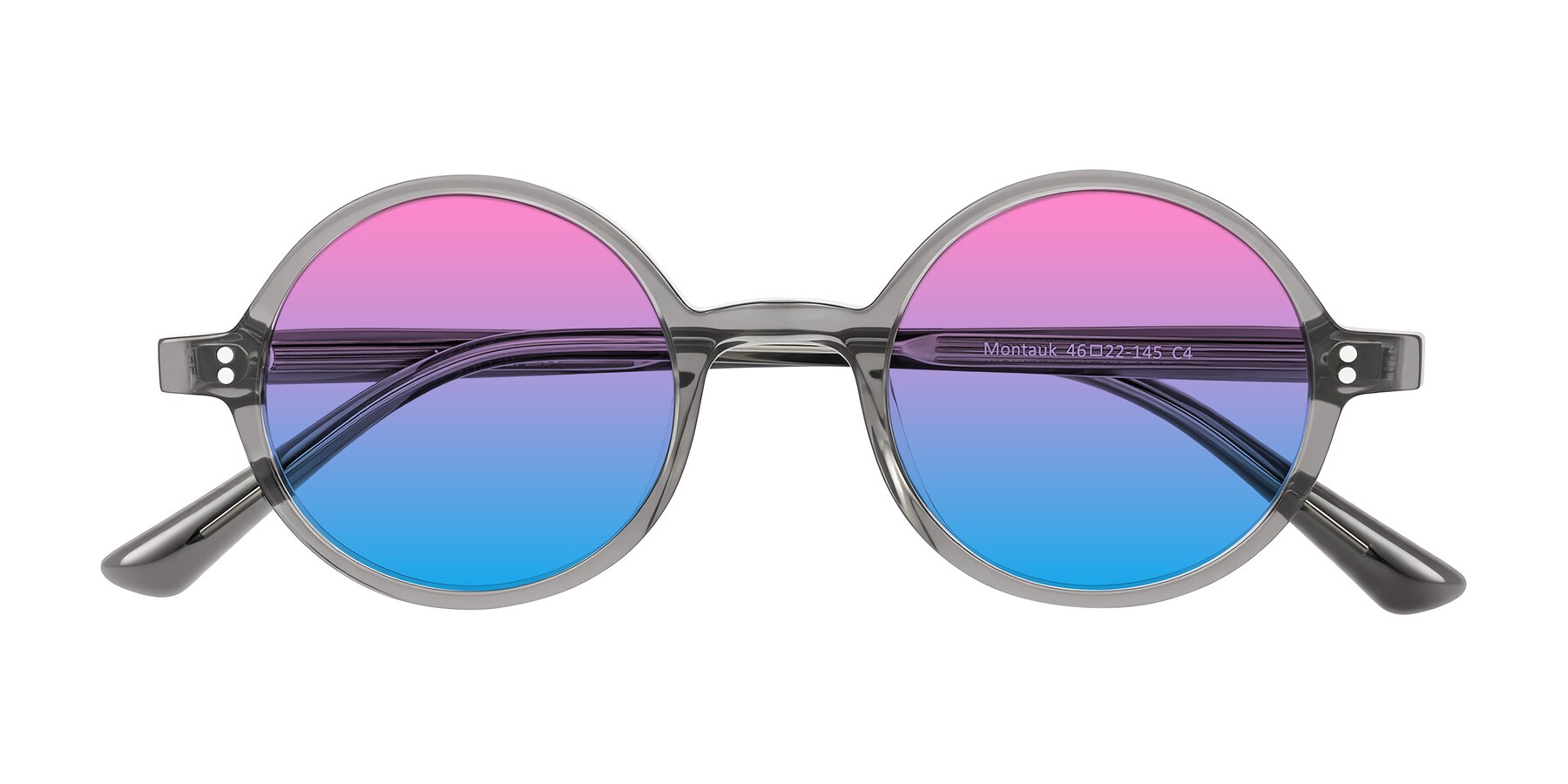 Folded Front of Montauk in Gray with Pink / Blue Gradient Lenses