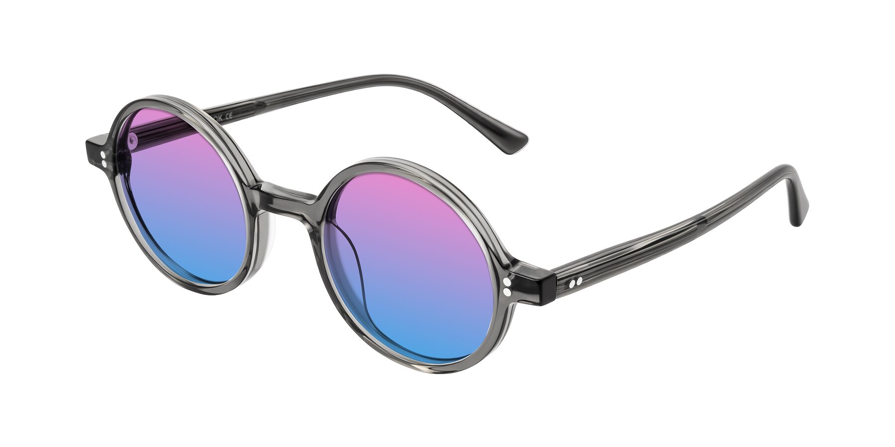 Angle of Montauk in Gray with Pink / Blue Gradient Lenses