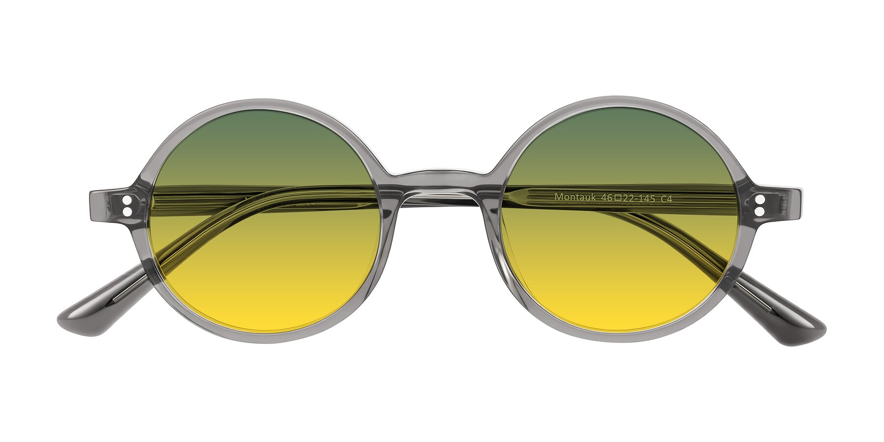 Folded Front of Montauk in Gray with Green / Yellow Gradient Lenses