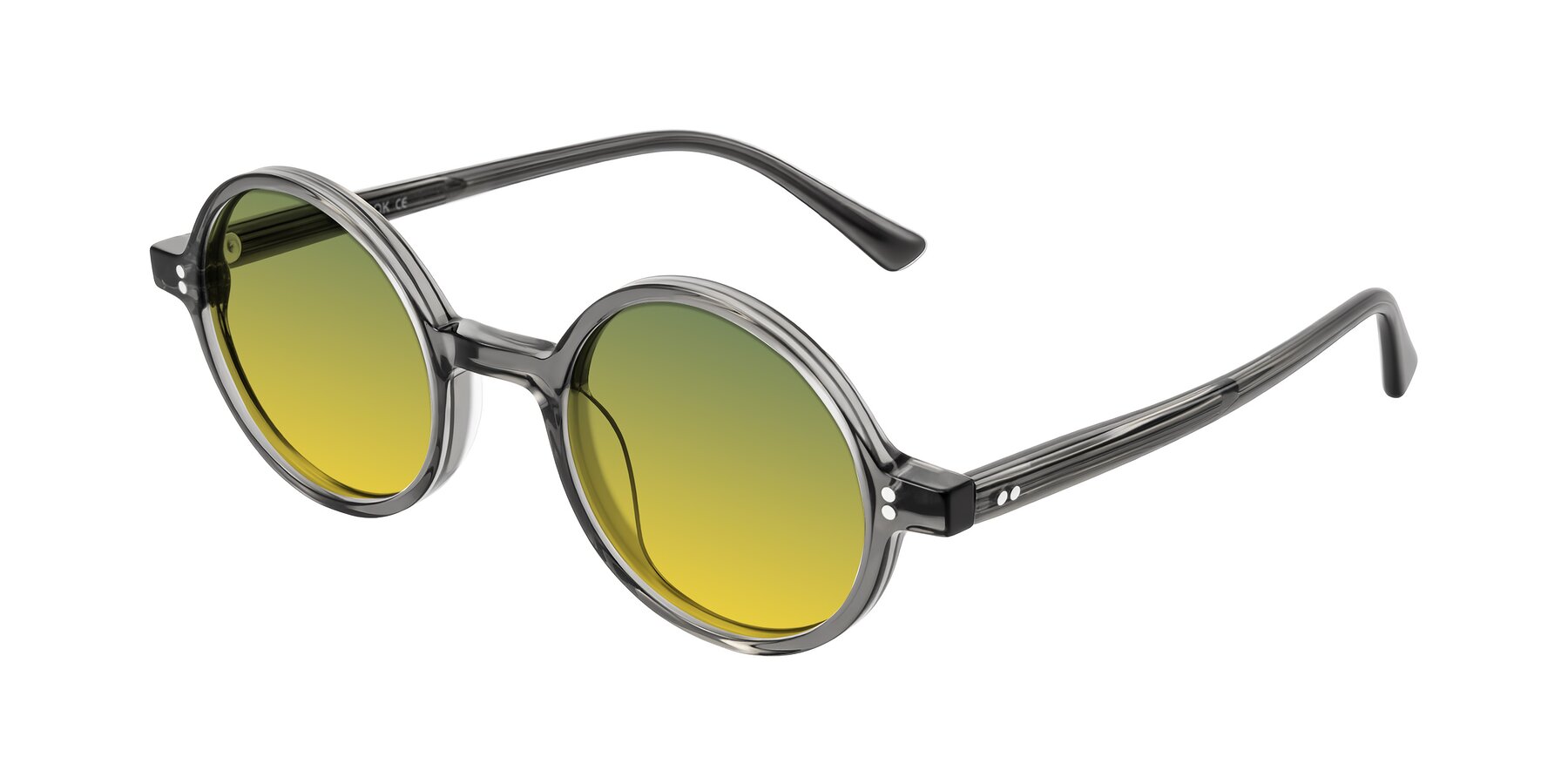 Angle of Montauk in Gray with Green / Yellow Gradient Lenses