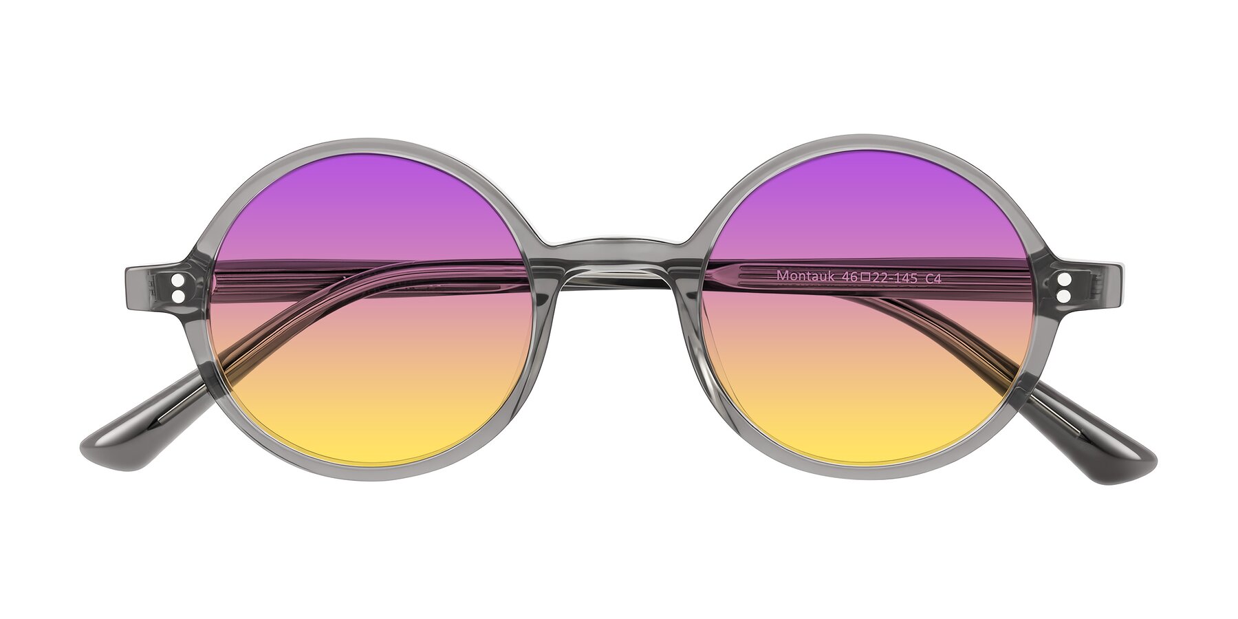 Folded Front of Montauk in Gray with Purple / Yellow Gradient Lenses