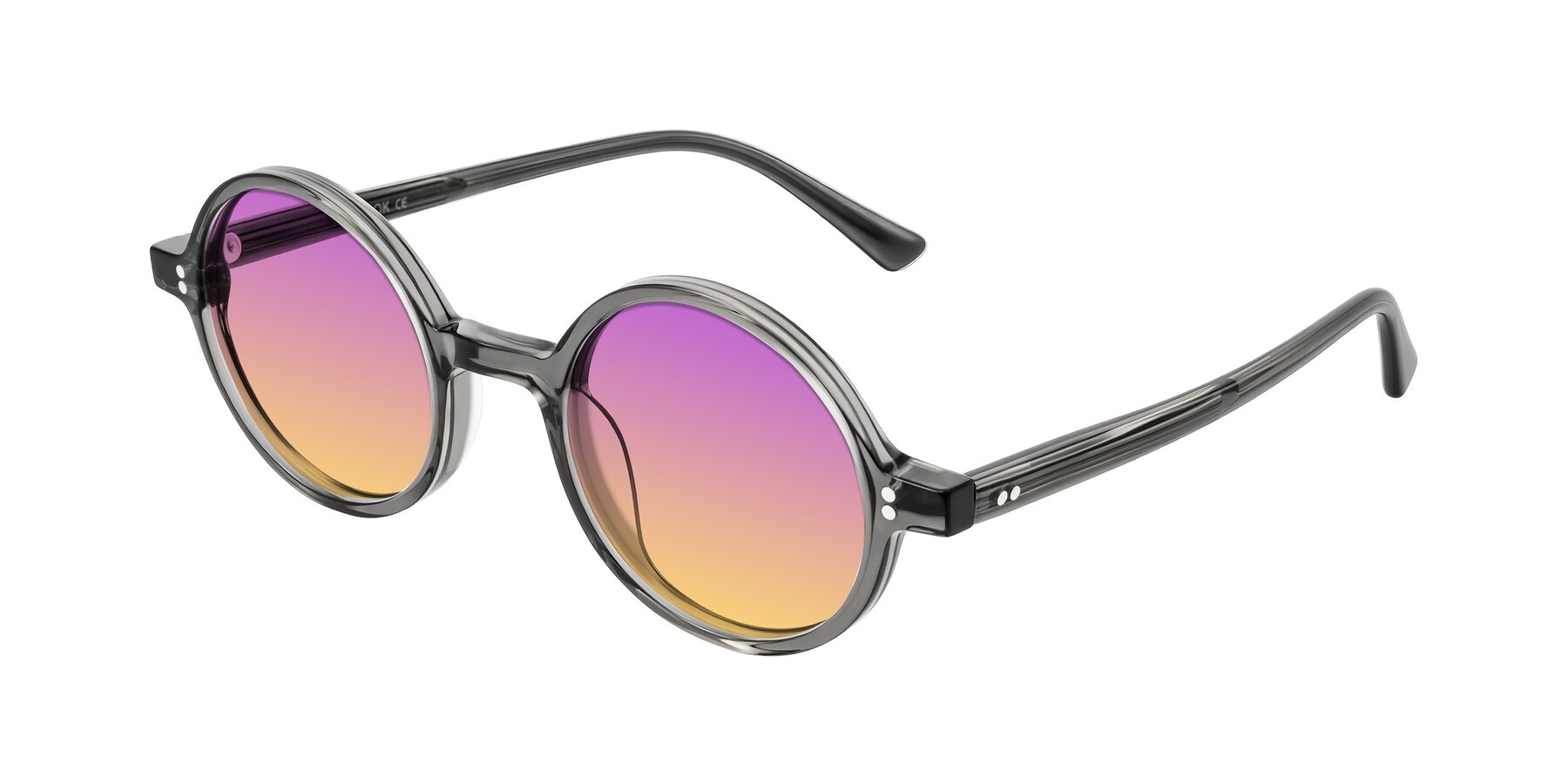 Angle of Montauk in Gray with Purple / Yellow Gradient Lenses