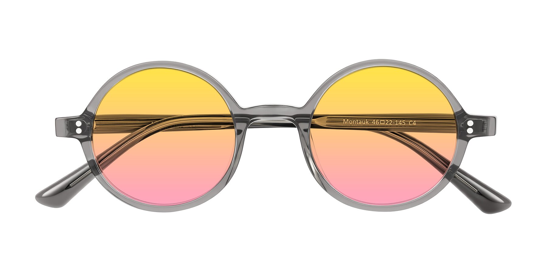 Folded Front of Montauk in Gray with Yellow / Pink Gradient Lenses
