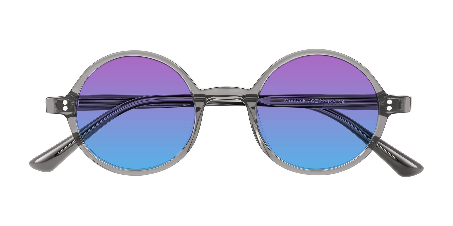Folded Front of Montauk in Gray with Purple / Blue Gradient Lenses