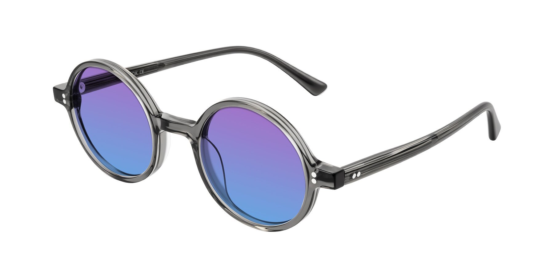 Angle of Montauk in Gray with Purple / Blue Gradient Lenses