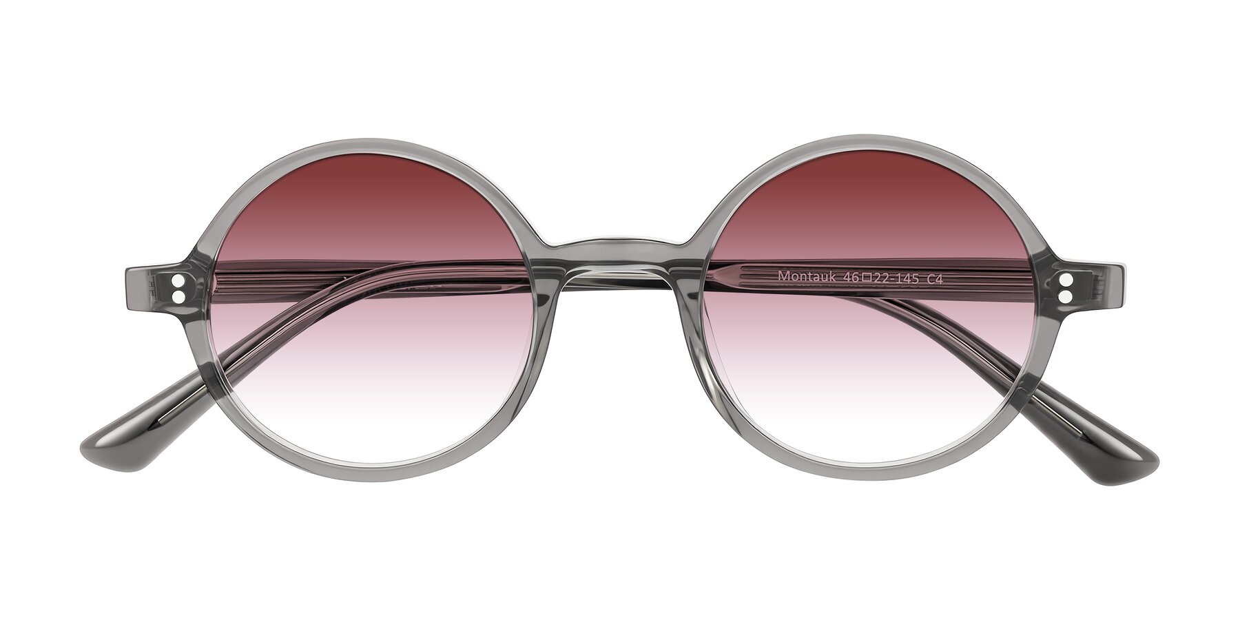 Folded Front of Montauk in Gray with Garnet Gradient Lenses