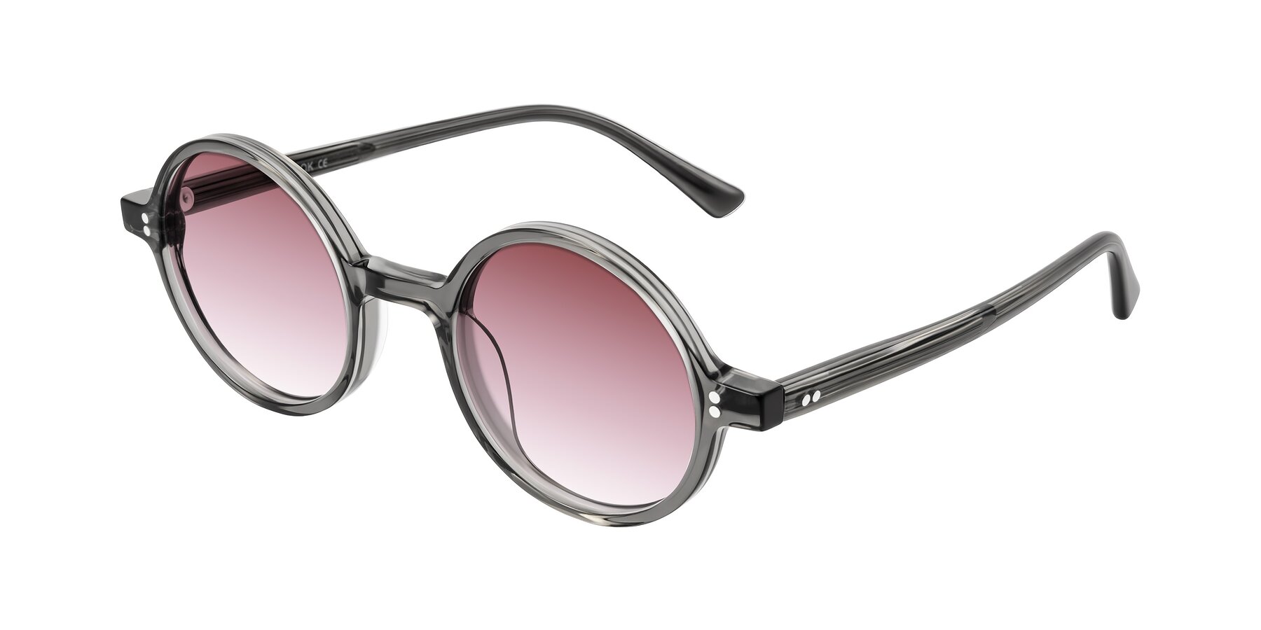 Angle of Montauk in Gray with Garnet Gradient Lenses