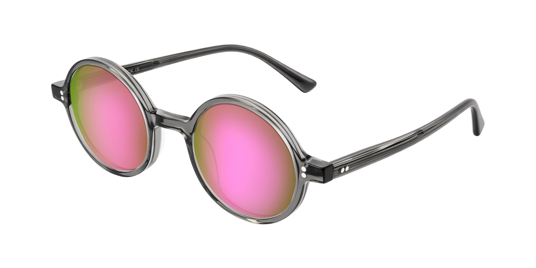 Angle of Montauk in Gray with Pink Mirrored Lenses
