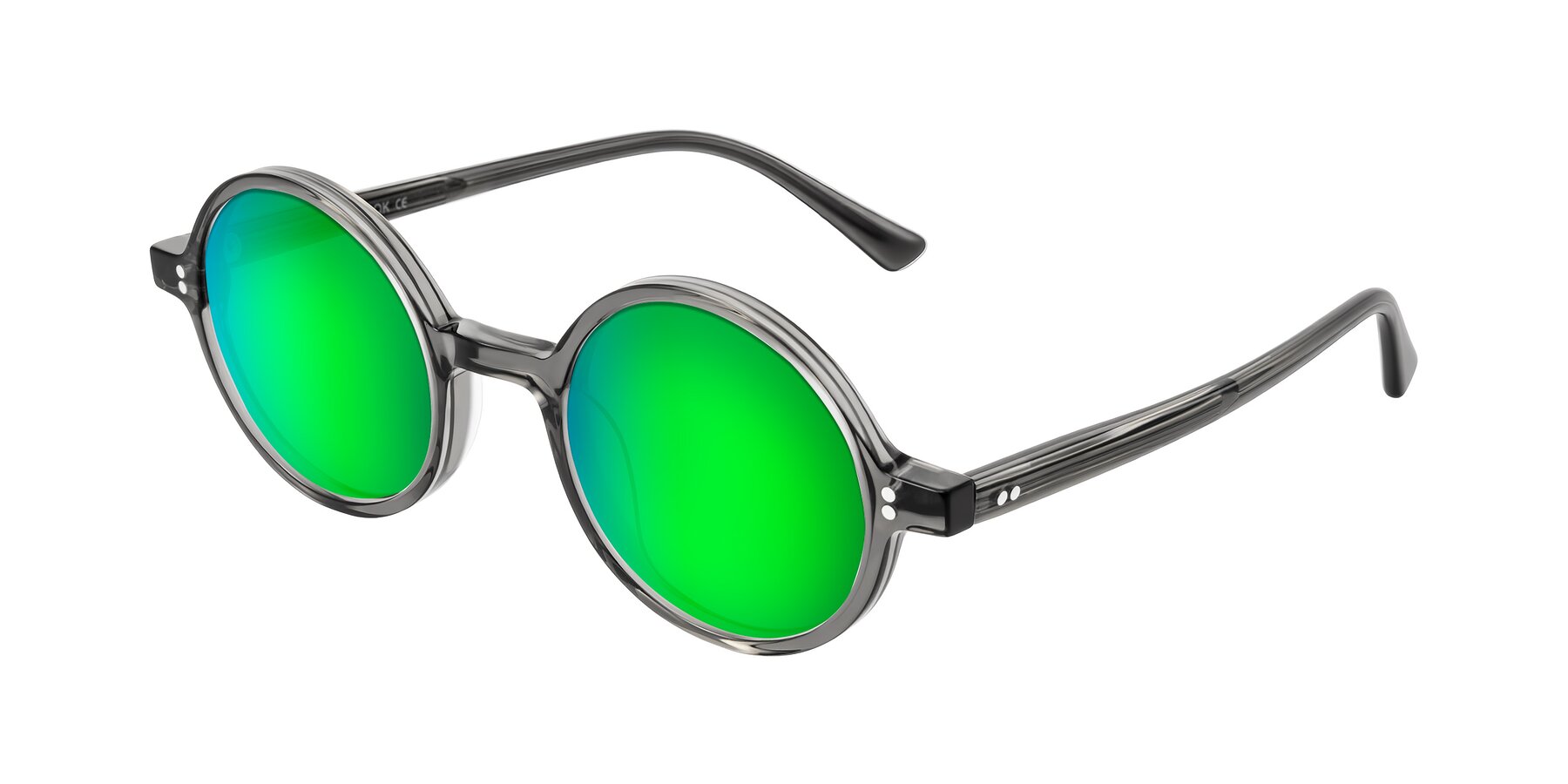 Angle of Montauk in Gray with Green Mirrored Lenses