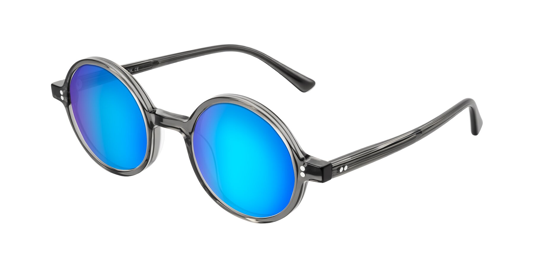 Angle of Montauk in Gray with Blue Mirrored Lenses