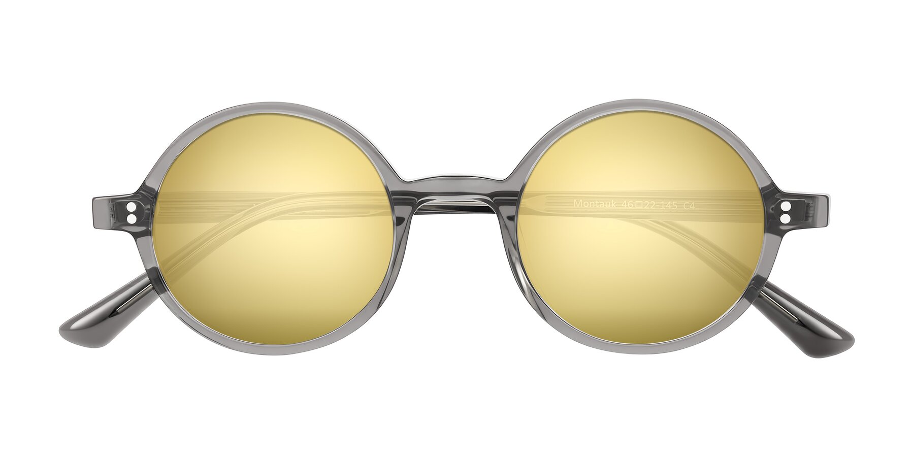 Folded Front of Montauk in Gray with Gold Mirrored Lenses