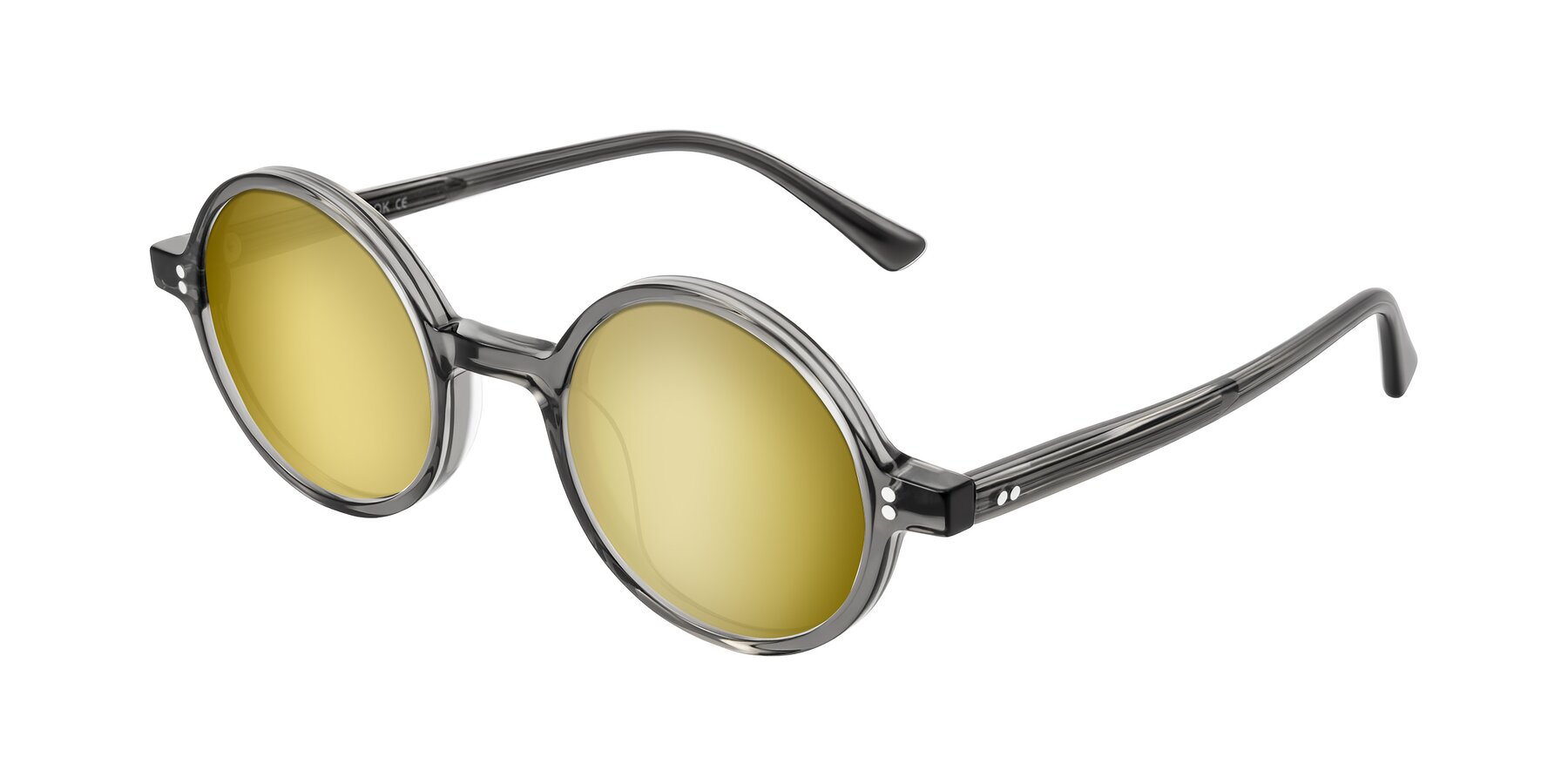 Angle of Montauk in Gray with Gold Mirrored Lenses