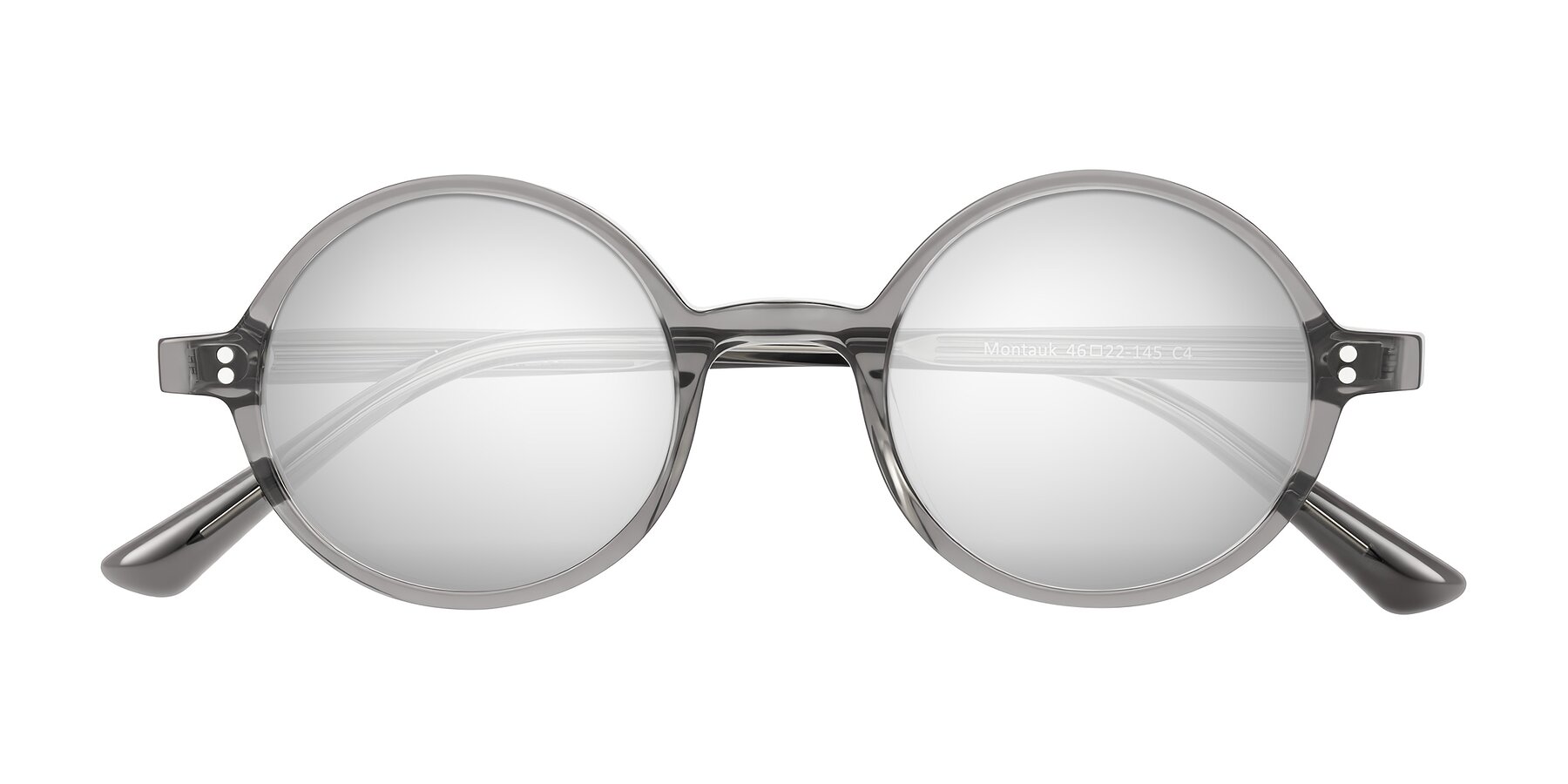 Folded Front of Montauk in Gray with Silver Mirrored Lenses
