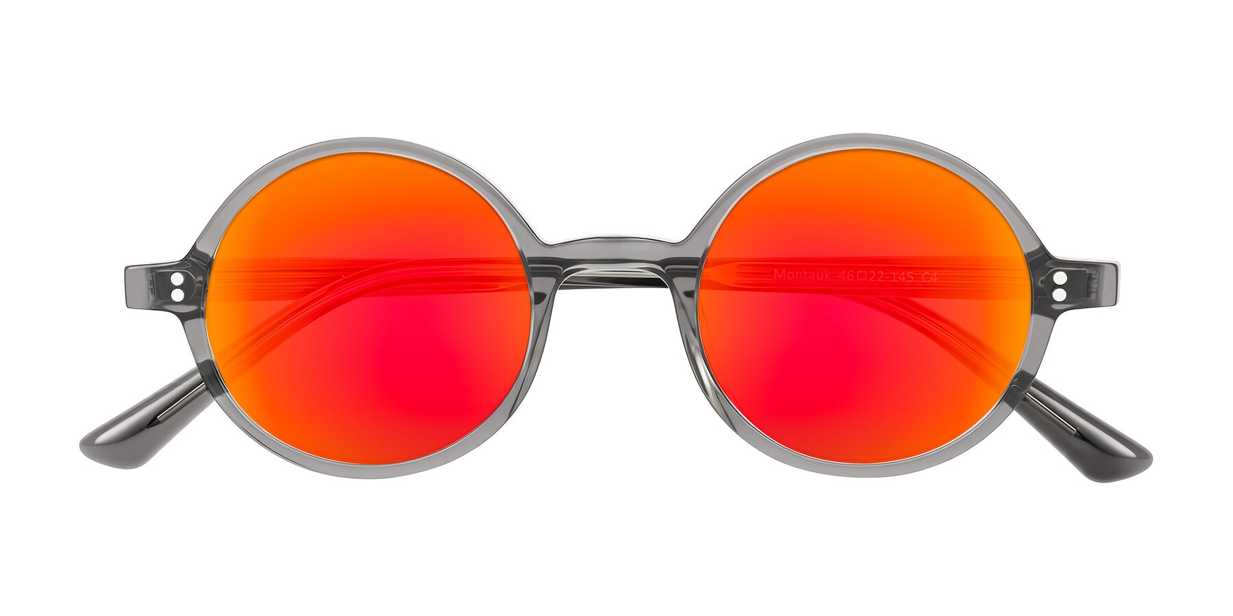 Folded Front of Montauk in Gray with Red Gold Mirrored Lenses