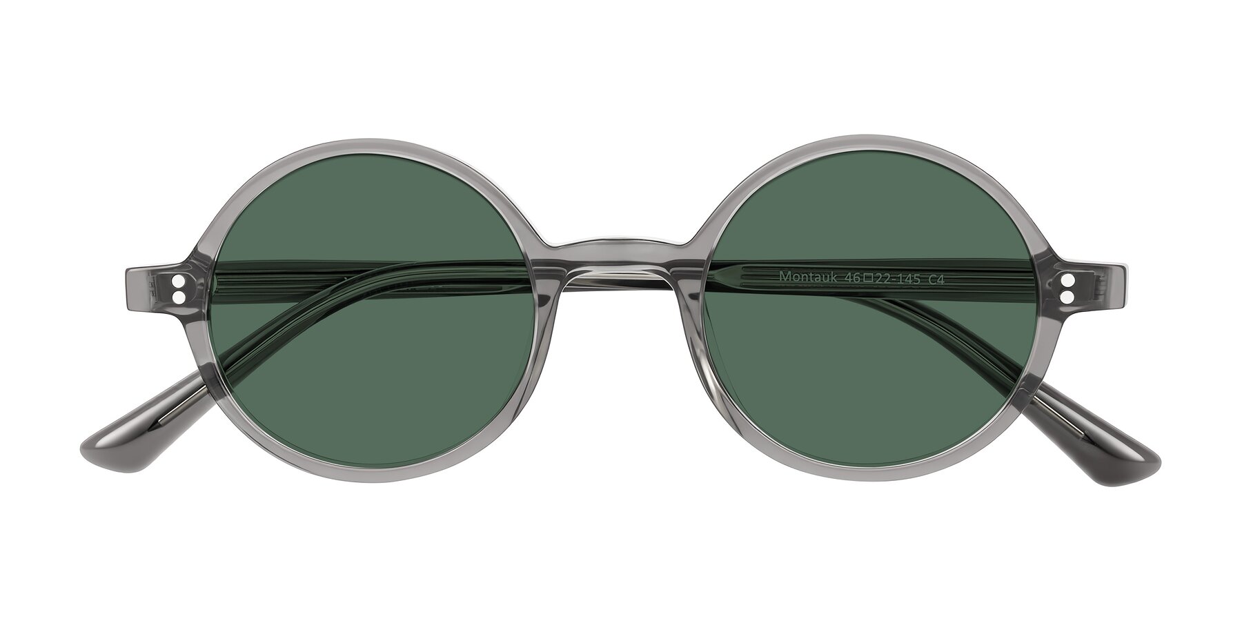 Folded Front of Montauk in Gray with Green Polarized Lenses