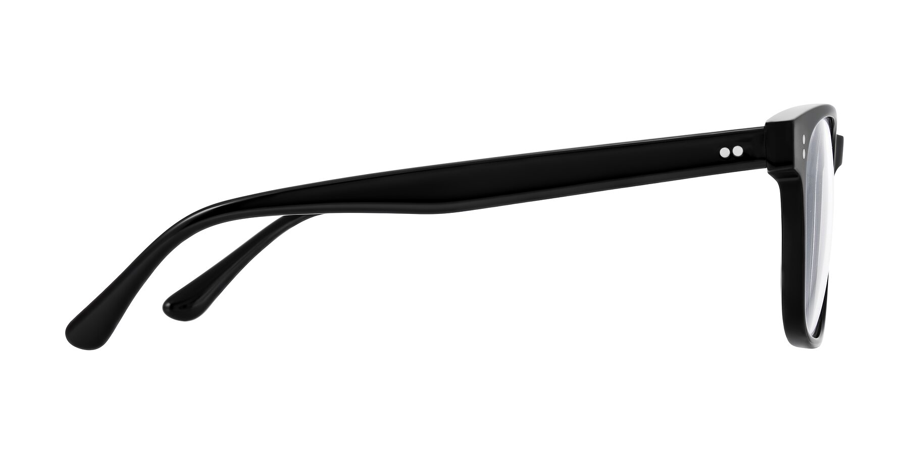 Side of Rhanna in Black with Clear Eyeglass Lenses