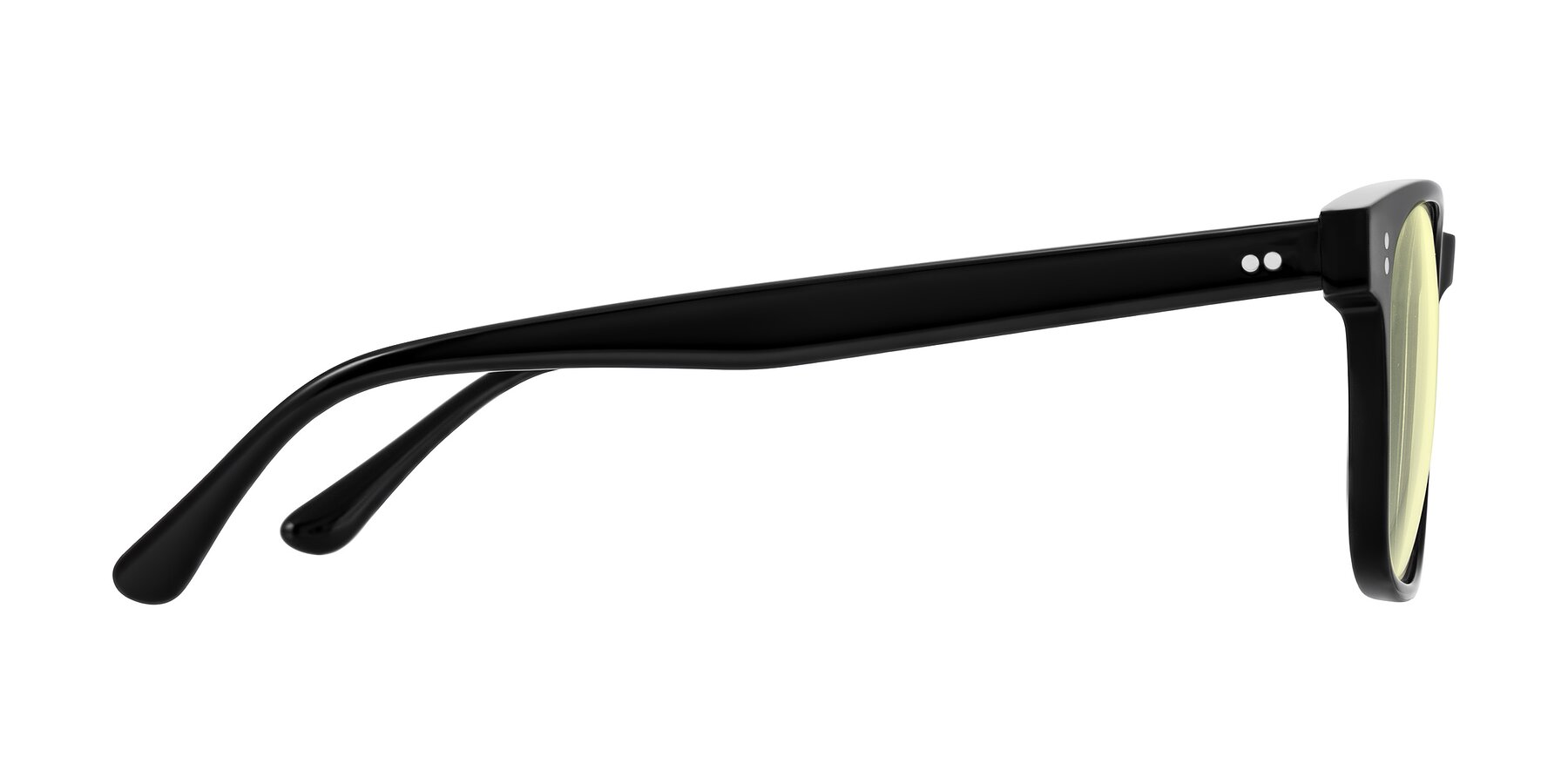Side of Rhanna in Black with Light Yellow Tinted Lenses