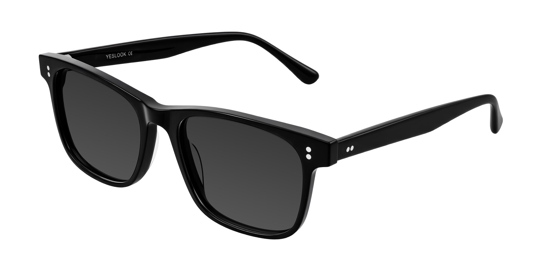 Angle of Rhanna in Black with Gray Tinted Lenses