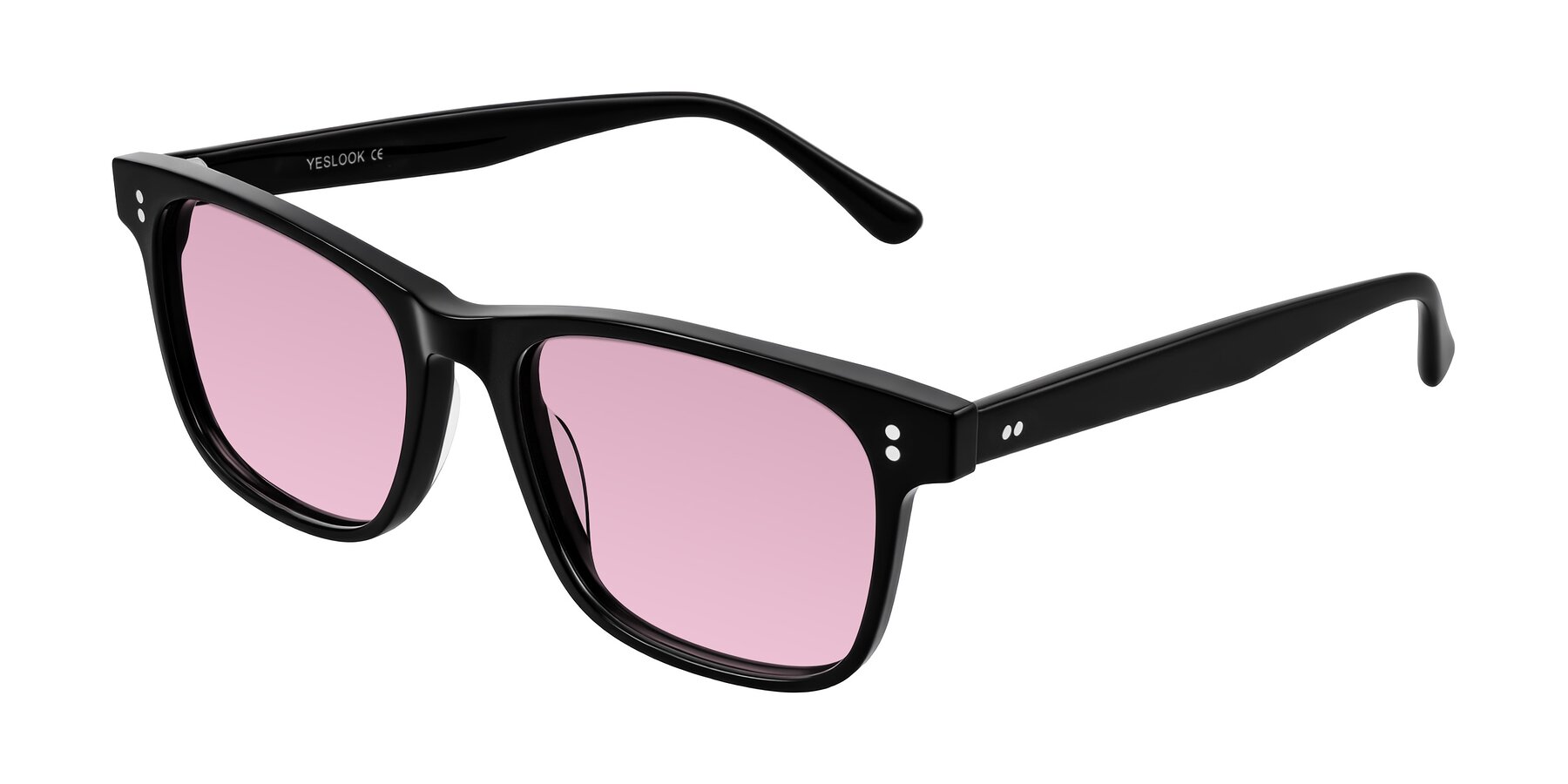 Angle of Rhanna in Black with Light Wine Tinted Lenses