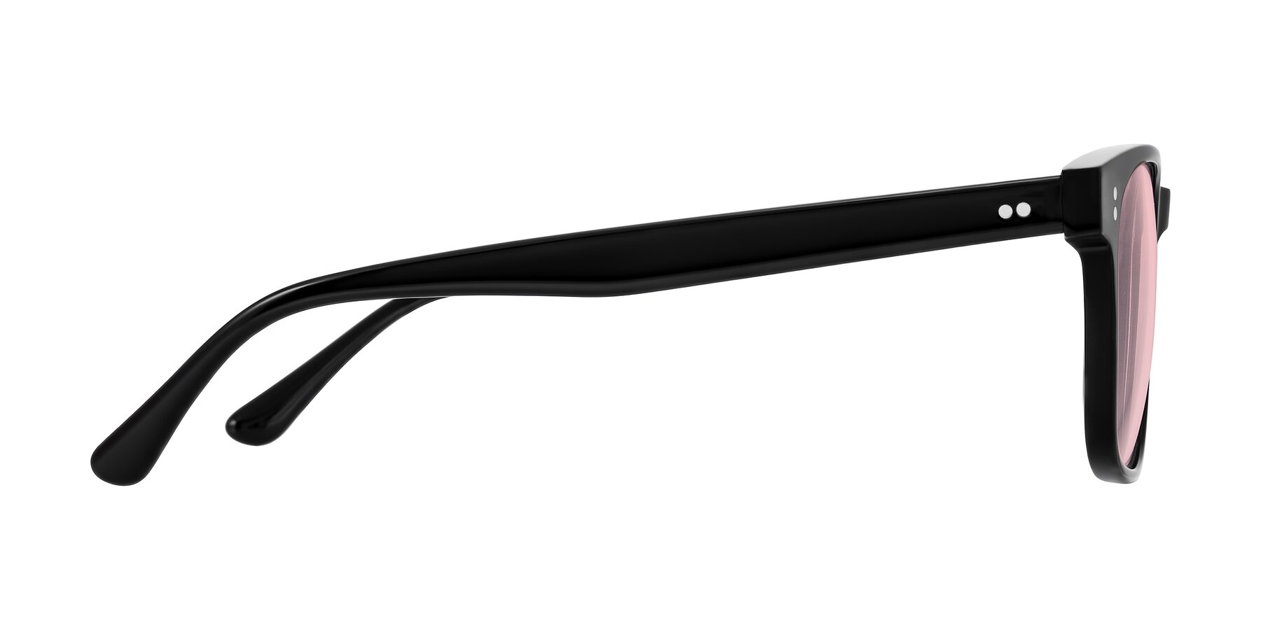 Side of Rhanna in Black with Light Garnet Tinted Lenses