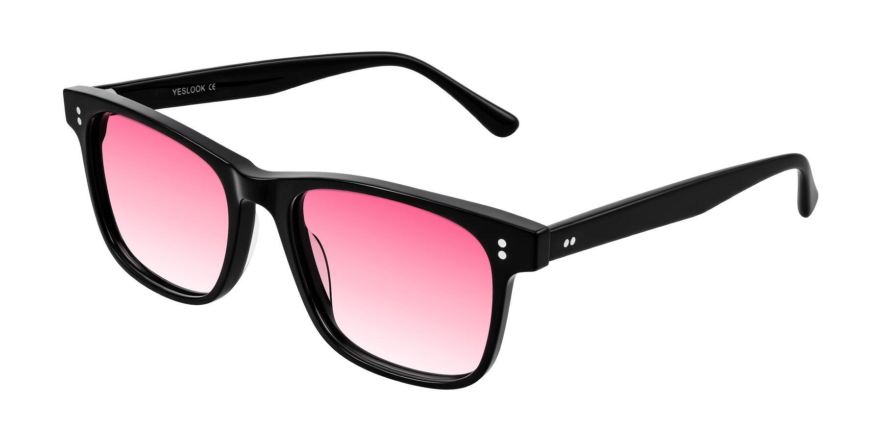 Angle of Rhanna in Black with Pink Gradient Lenses