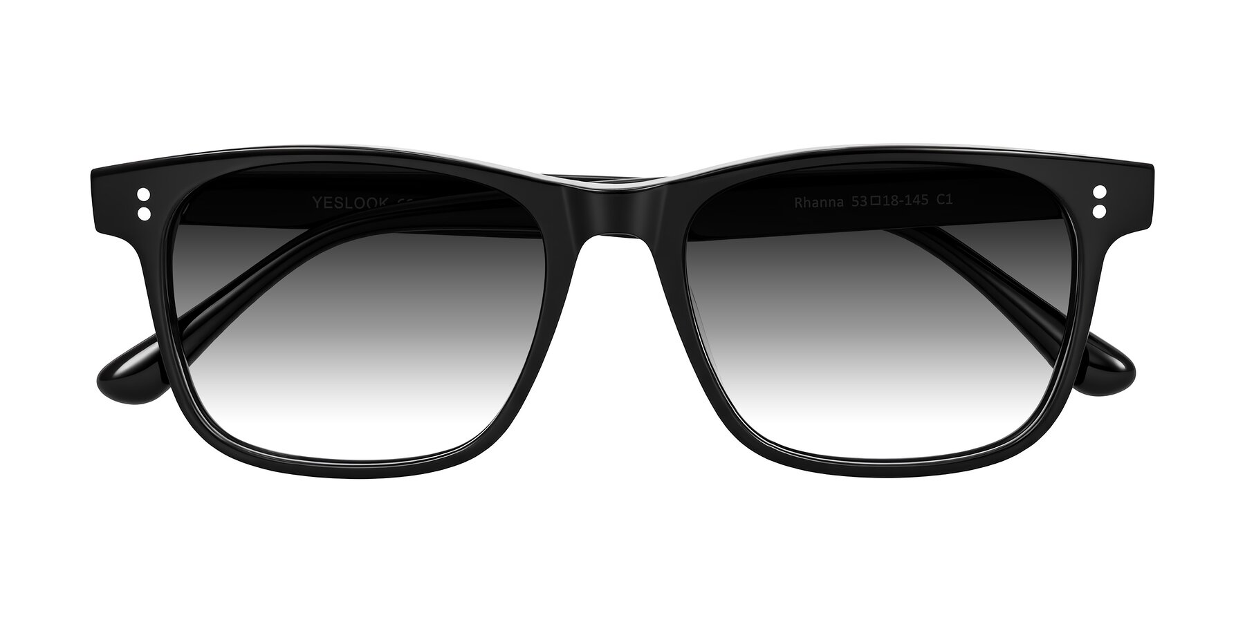 Folded Front of Rhanna in Black with Gray Gradient Lenses