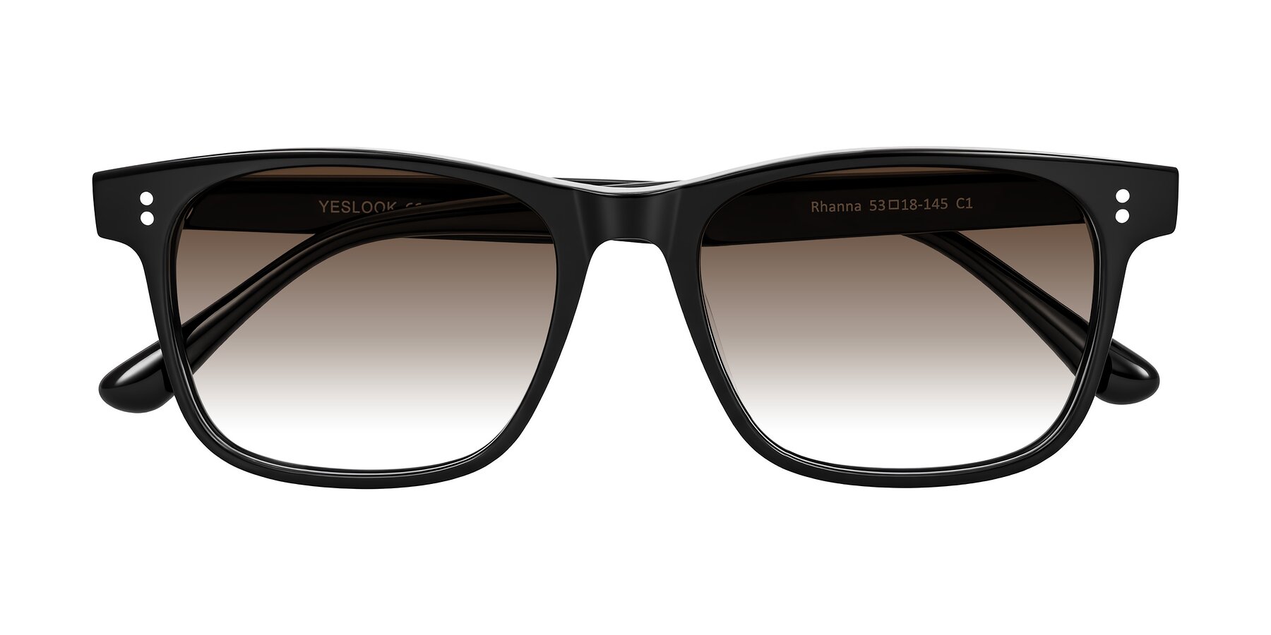 Folded Front of Rhanna in Black with Brown Gradient Lenses