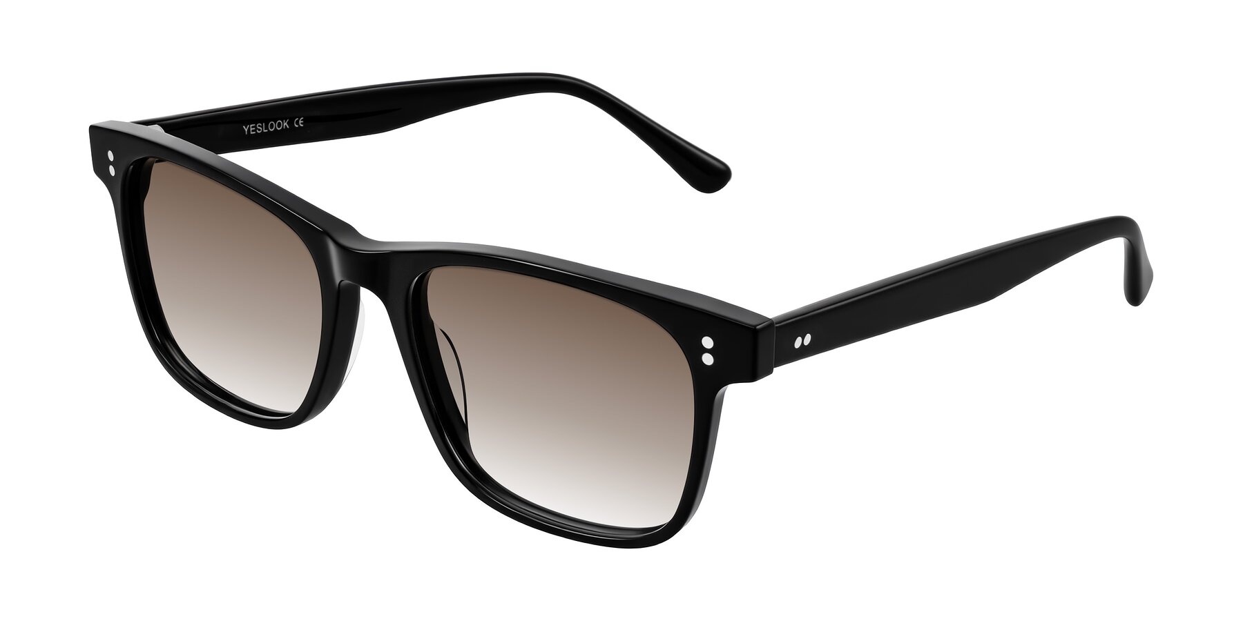 Angle of Rhanna in Black with Brown Gradient Lenses