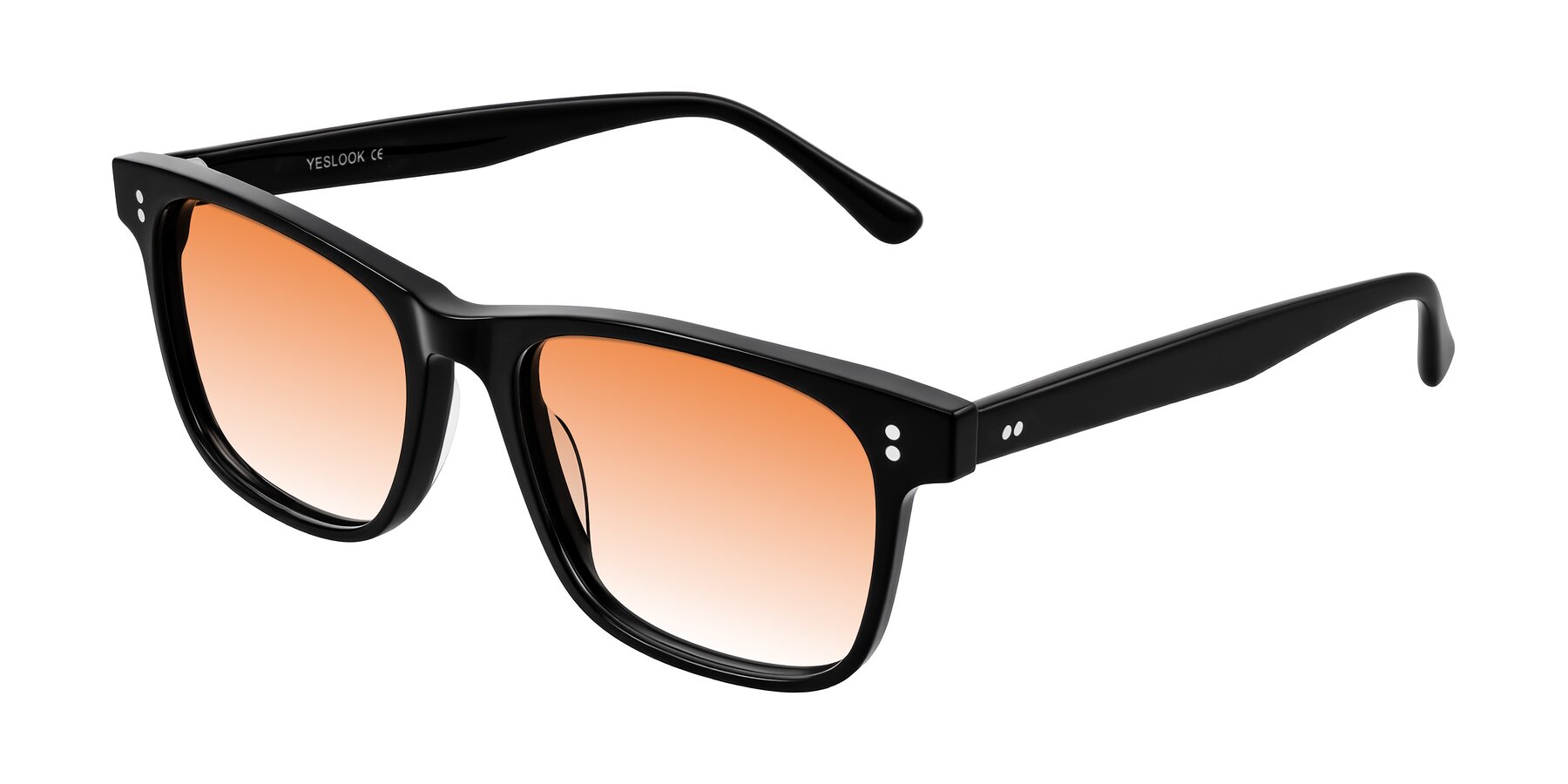 Angle of Rhanna in Black with Orange Gradient Lenses