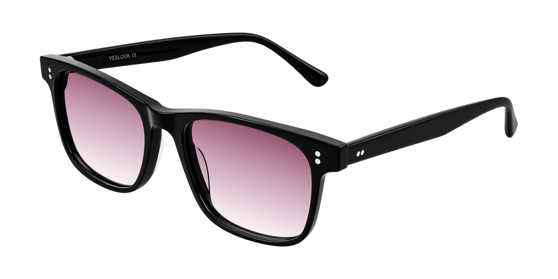 Angle of Rhanna in Black with Wine Gradient Lenses