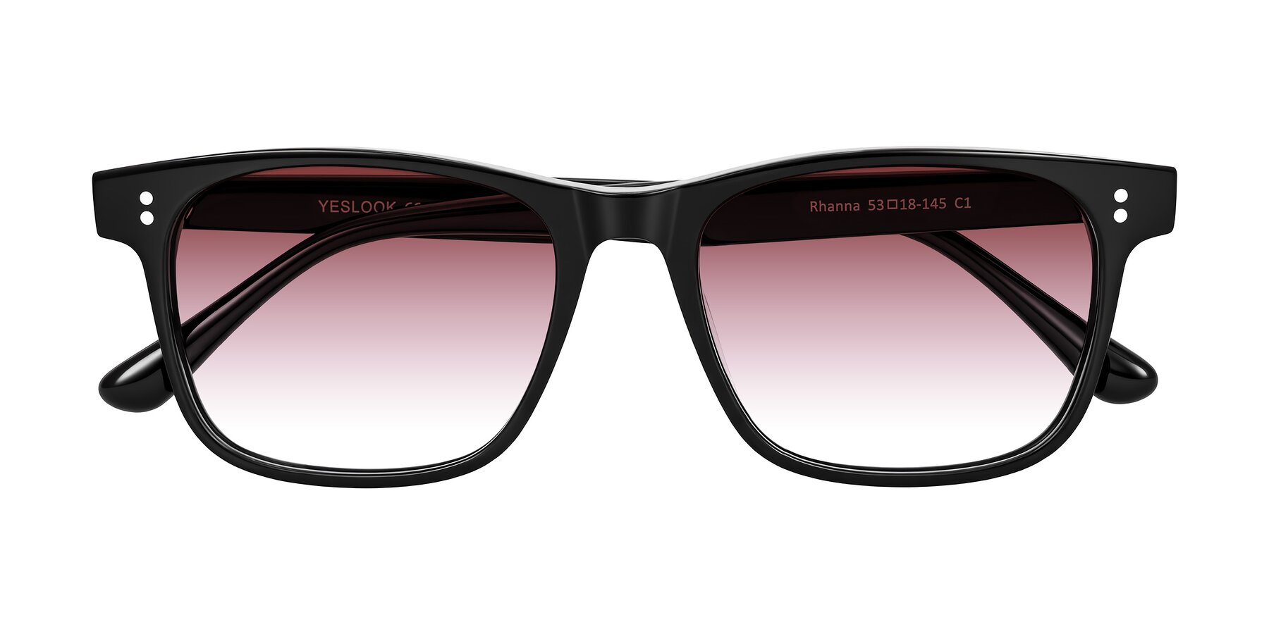 Folded Front of Rhanna in Black with Garnet Gradient Lenses