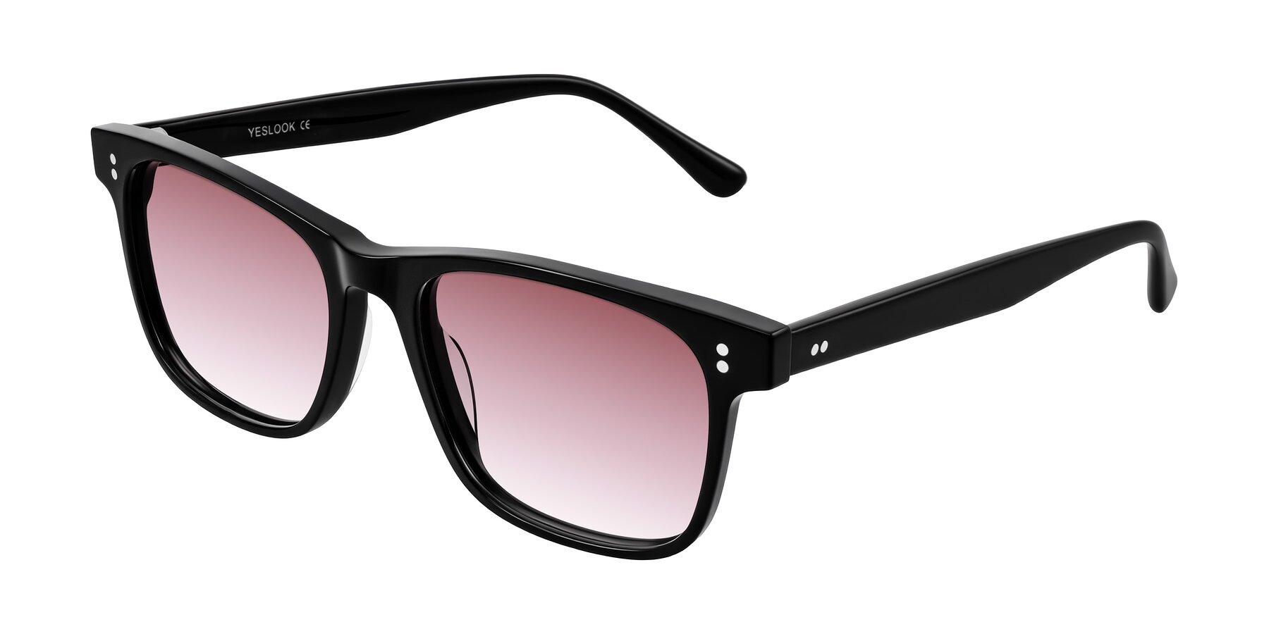 Angle of Rhanna in Black with Garnet Gradient Lenses
