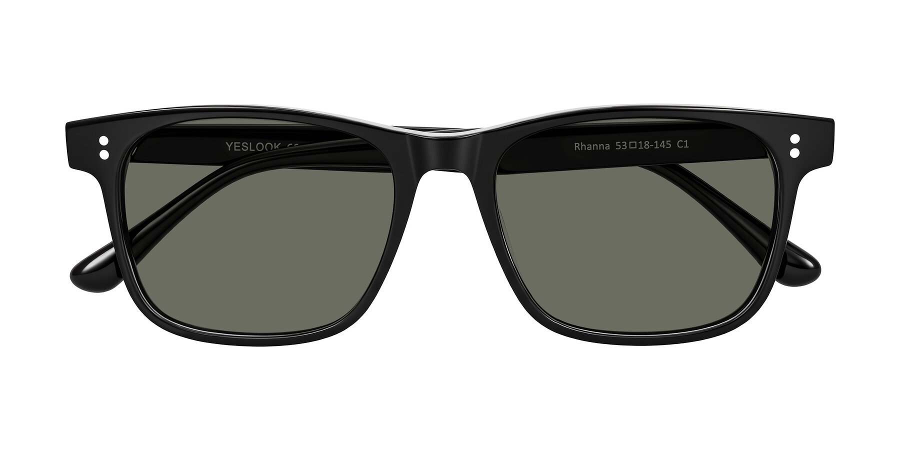 Folded Front of Rhanna in Black with Gray Polarized Lenses