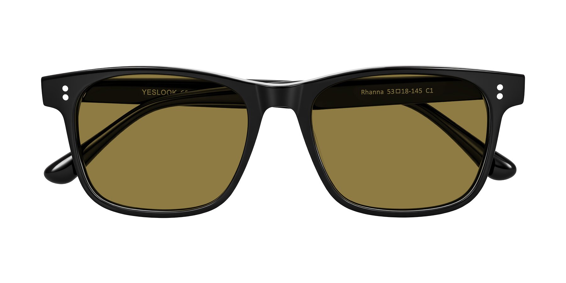 Folded Front of Rhanna in Black with Brown Polarized Lenses